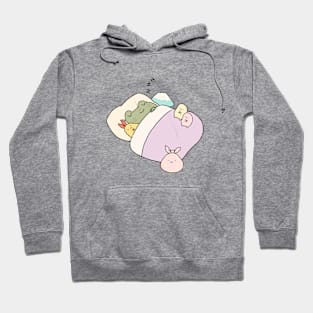 Sleepy frog with friends Hoodie